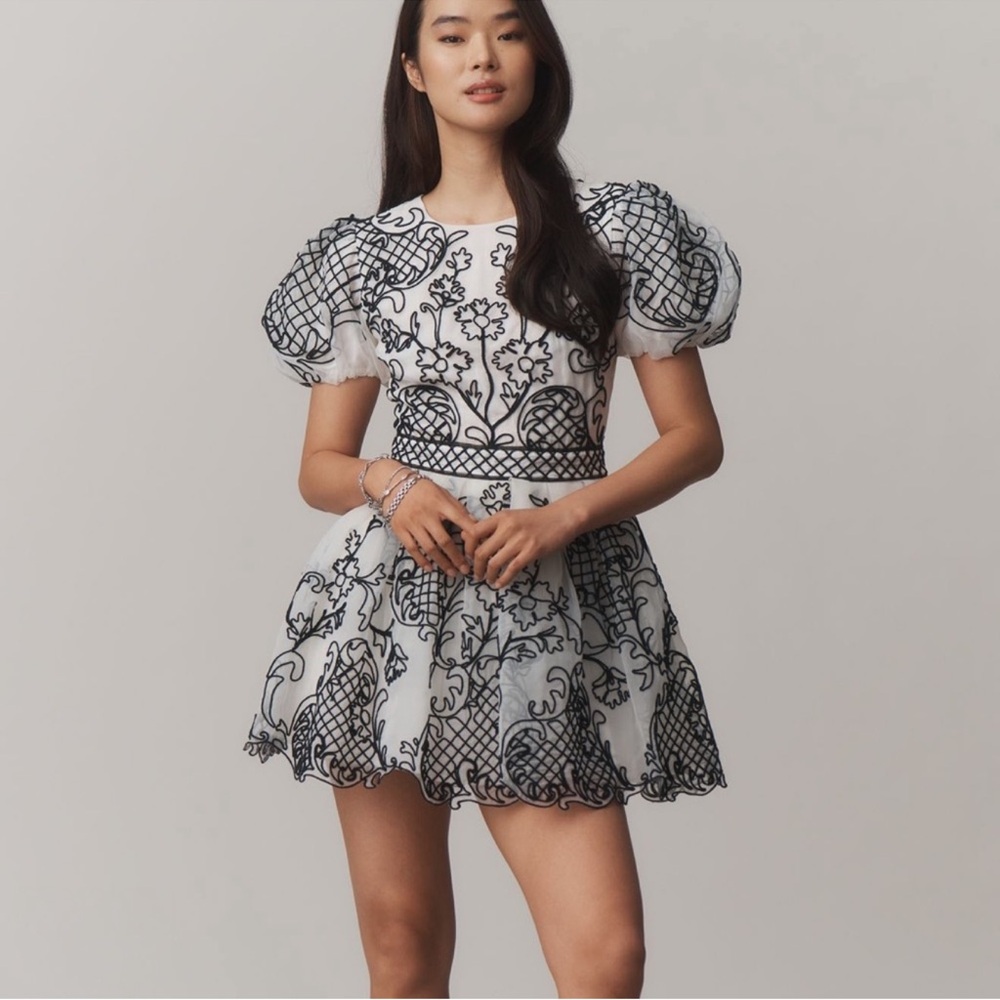 Maeve puff sleeve mini dress